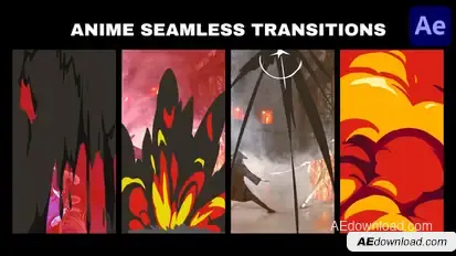Anime Seamless Vertical Transitions for After Effects Elements template preview