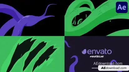 Anime Tentacles Logo Opener for After Effects Logo Stings template preview