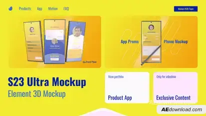 App Mockup Element 3D Product Promo template preview
