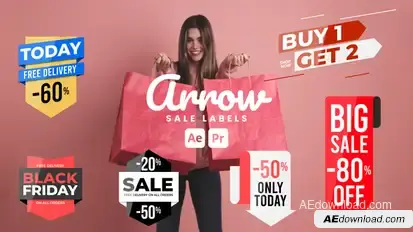 Arrow Sale Labels Titles template preview