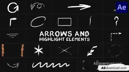 Arrows And Highlight Elements for After Effects Elements template preview