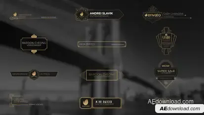 Art Deco Lower Thirds Pack Titles template preview