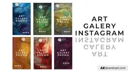Art gallery instagram stories Video Displays template preview