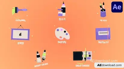 Art Icons and Titles for After Effects Titles template preview