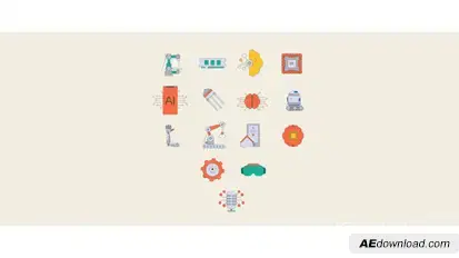Artificial Icons vol. 2 Infographics template preview