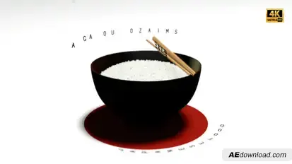 Asian Rice Bowl Advertisement - Arigatou Product Promo template preview