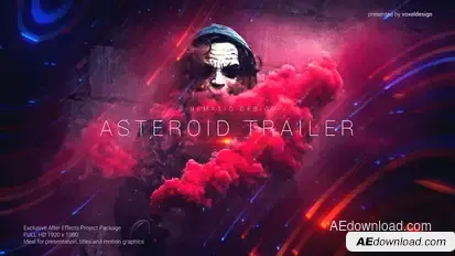 Asteroid Cinematic Trailer Titles template preview