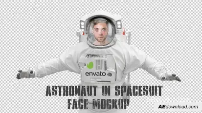 Astronaut in Spacesuit Face Mock up Elements template preview