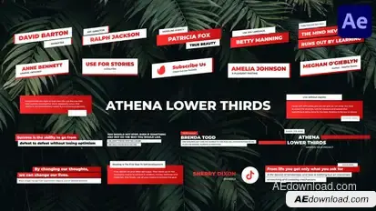 Athena Lower Thirds for After Effects Elements template preview