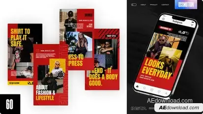 Atoms Streetwear Stories Video Displays template preview
