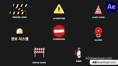 Attention Alert Icons And Titles for After Effects Titles template preview