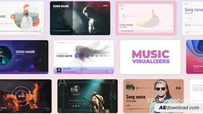 Audio Music and Podcast Visualizers Video Displays template preview