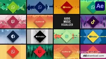 Audio Music Visualizer for After Effects Logo Stings template preview