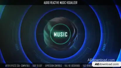 Audio Reactive Music Visualizer Video Displays template preview