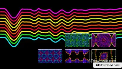 Audio Reactive Visualizer - Vibrant Kaleidoscopic Psychedelic Music Visuals Video Displays template preview
