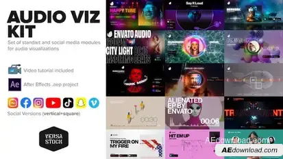 Audio Visualization Social Media Kit Video Displays template preview