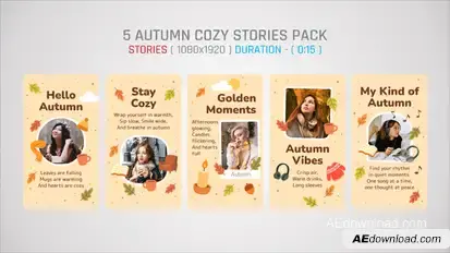 Autumn Cozy Stories Pack Video Displays template preview