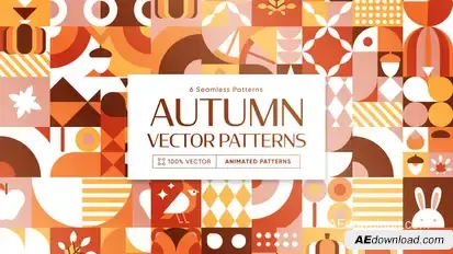 Autumn Fall Animated Background Patterns Elements template preview