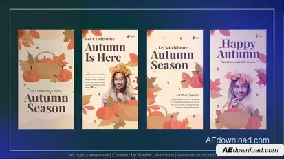 Autumn season instagram stories Video Displays template preview
