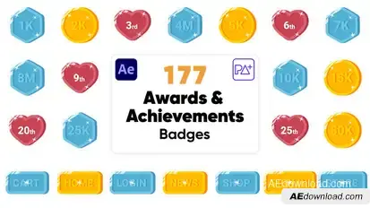 Awards & Achievements Badges For After Effects Elements template preview