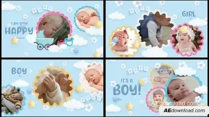 Baby album slideshow Openers template preview