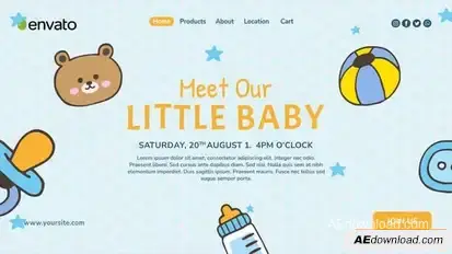 Videohive Baby Birth Shower – Birth album Video Displays template preview