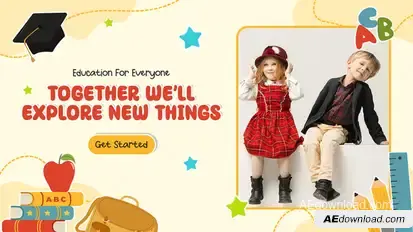 Baby Care Kindergarten School Opener Video Displays template preview