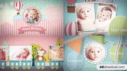 Baby Photo Album Video Displays template preview