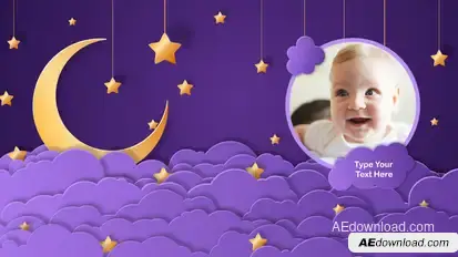 Baby Photo Album - Nightly Slideshow Video Displays template preview