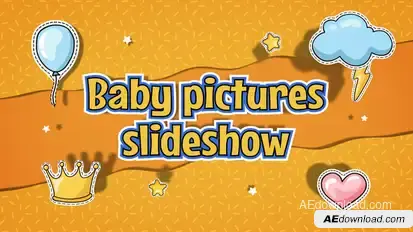 Baby Pictures Slideshow Video Displays template preview