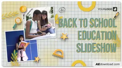 Back to School Education Slideshow Video Displays template preview