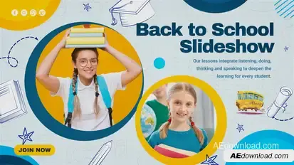 Back to School Education Slideshow Video Displays template preview