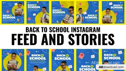 Back to School Feed and Stories Instagram Openers template preview