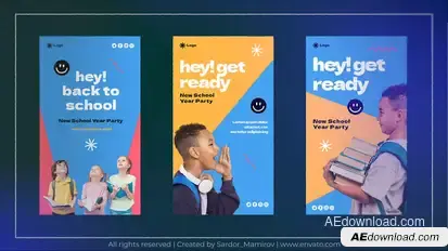 Back to School Instagram Stories Elements template preview