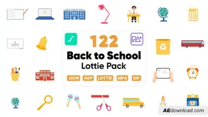 Back to School Lottie Elements Elements template preview
