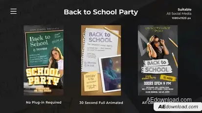 Back to School Party Openers template preview