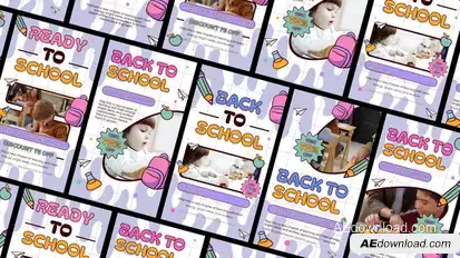 Back to School Promo Video Displays template preview