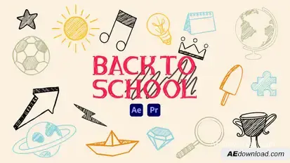 Back to School Scribble Icons Titles template preview