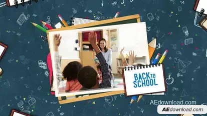Back to School Slideshow Video Displays template preview