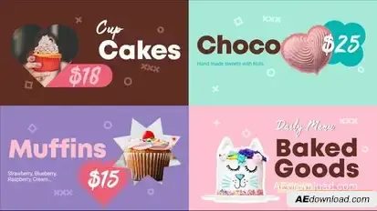 Baked Goods Menu | After Effects Openers template preview
