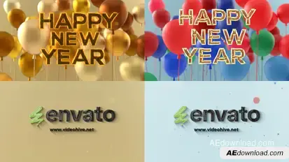 Ballon style  New year And Christmas Logo Reavel Logo Stings template preview