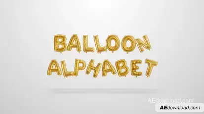 Balloons Alphabet Elements template preview