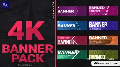 Banner pack 4K Titles template preview