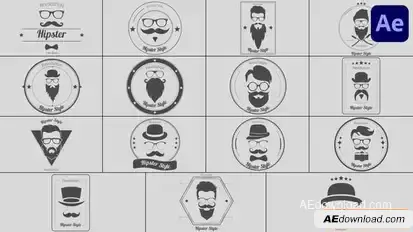 Videohive Barbershop Badge Titles for After Effects Titles template preview