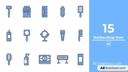 Barbershop Icon After Effects Elements template preview