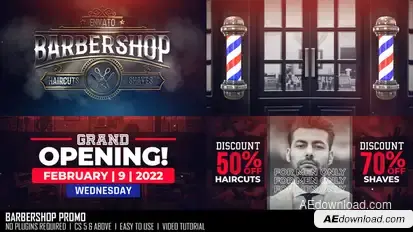 Barbershop Promo Video Displays template preview