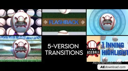 Baseball Transitions - 5 Versions Elements template preview
