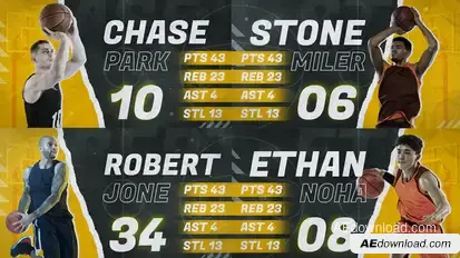 Basketball Player Intro broadcast-packages template preview