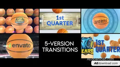 Basketball Transitions - 5 Versions Elements template preview