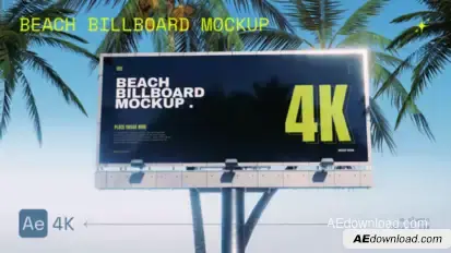 Beach Billboard Mockup broadcast-packages template preview